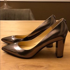 Metallic 3 inch Ivanka Trump Block Heels